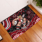 Personalized St Kilda Saints Footy Mascot Rubber Doormat Aboriginal Dot Art - Dreamtime Football Mascot