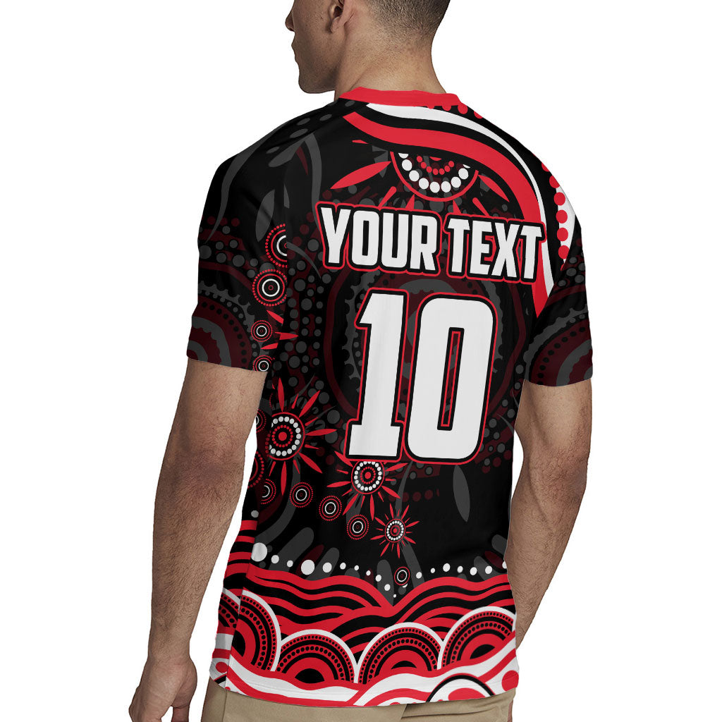 Personalized St Kilda Saints Footy Mascot Rugby Jersey Aboriginal Dot Art - Dreamtime Football Mascot