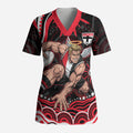 Personalized St Kilda Saints Footy Mascot Scrub Top Aboriginal Dot Art - Dreamtime Football Mascot