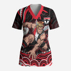 Personalized St Kilda Saints Footy Mascot Scrub Top Aboriginal Dot Art - Dreamtime Football Mascot