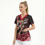 Personalized St Kilda Saints Footy Mascot Scrub Top Aboriginal Dot Art - Dreamtime Football Mascot