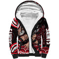 Personalized St Kilda Saints Footy Mascot Sherpa Hoodie Aboriginal Dot Art - Dreamtime Football Mascot