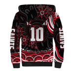 Personalized St Kilda Saints Footy Mascot Sherpa Hoodie Aboriginal Dot Art - Dreamtime Football Mascot