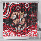 Personalized St Kilda Saints Footy Mascot Shower Curtain Aboriginal Dot Art - Dreamtime Football Mascot