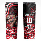 Personalized St Kilda Saints Footy Mascot Skinny Tumbler Aboriginal Dot Art - Dreamtime Football Mascot