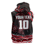 Personalized St Kilda Saints Footy Mascot Sleeveless Zip Hoodie Aboriginal Dot Art - Dreamtime Football Mascot