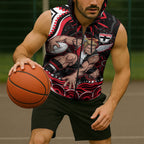 Personalized St Kilda Saints Footy Mascot Sleeveless Zip Hoodie Aboriginal Dot Art - Dreamtime Football Mascot