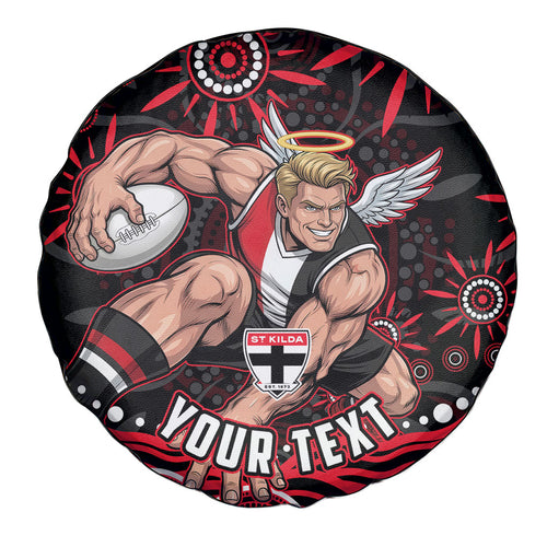Personalized St Kilda Saints Footy Mascot Spare Tire Cover Aboriginal Dot Art - Dreamtime Football Mascot