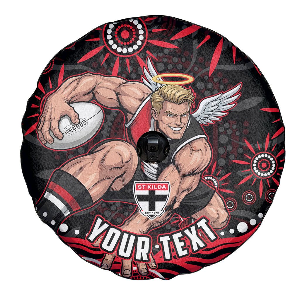 Personalized St Kilda Saints Footy Mascot Spare Tire Cover Aboriginal Dot Art - Dreamtime Football Mascot