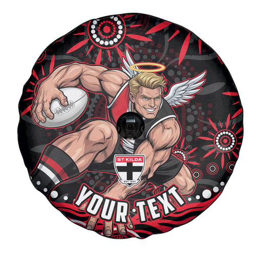 Personalized St Kilda Saints Footy Mascot Spare Tire Cover Aboriginal Dot Art - Dreamtime Football Mascot