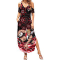 Personalized St Kilda Saints Footy Mascot Summer Maxi Dress Aboriginal Dot Art - Dreamtime Football Mascot