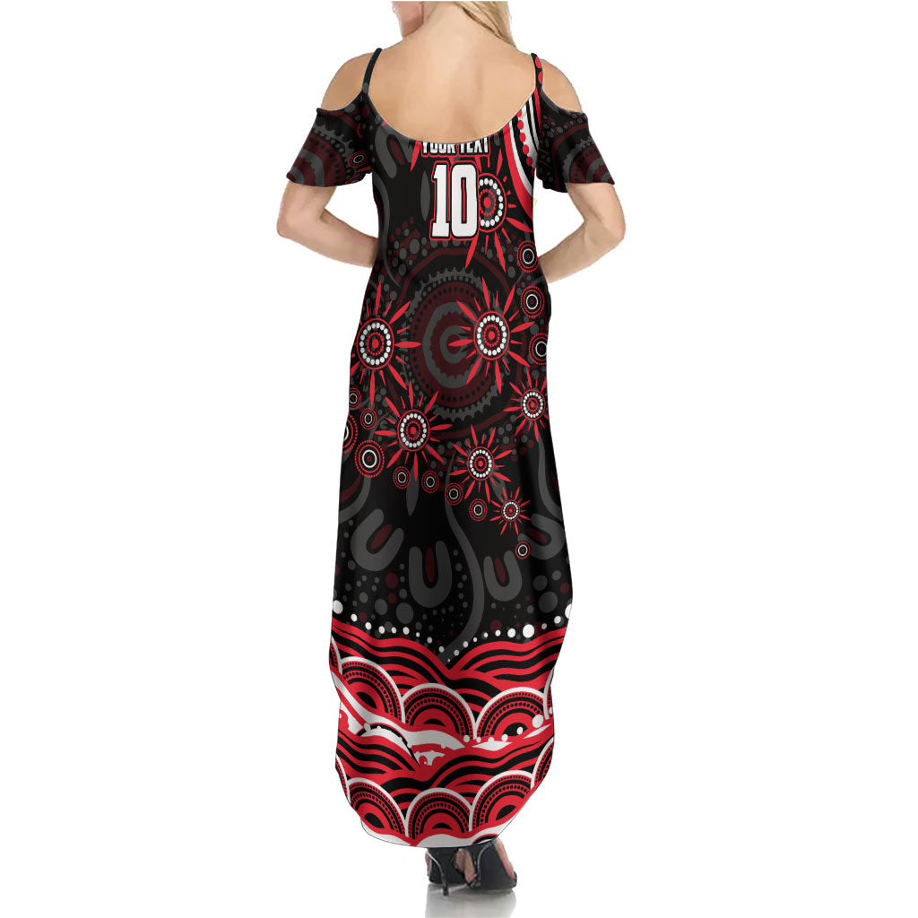 Personalized St Kilda Saints Footy Mascot Summer Maxi Dress Aboriginal Dot Art - Dreamtime Football Mascot