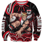 Personalized St Kilda Saints Footy Mascot Sweatshirt Aboriginal Dot Art - Dreamtime Football Mascot