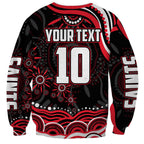 Personalized St Kilda Saints Footy Mascot Sweatshirt Aboriginal Dot Art - Dreamtime Football Mascot