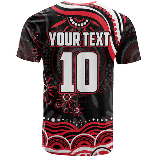 Personalized St Kilda Saints Footy Mascot T Shirt Aboriginal Dot Art - Dreamtime Football Mascot
