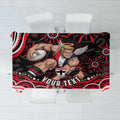 Personalized St Kilda Saints Footy Mascot Tablecloth Aboriginal Dot Art - Dreamtime Football Mascot
