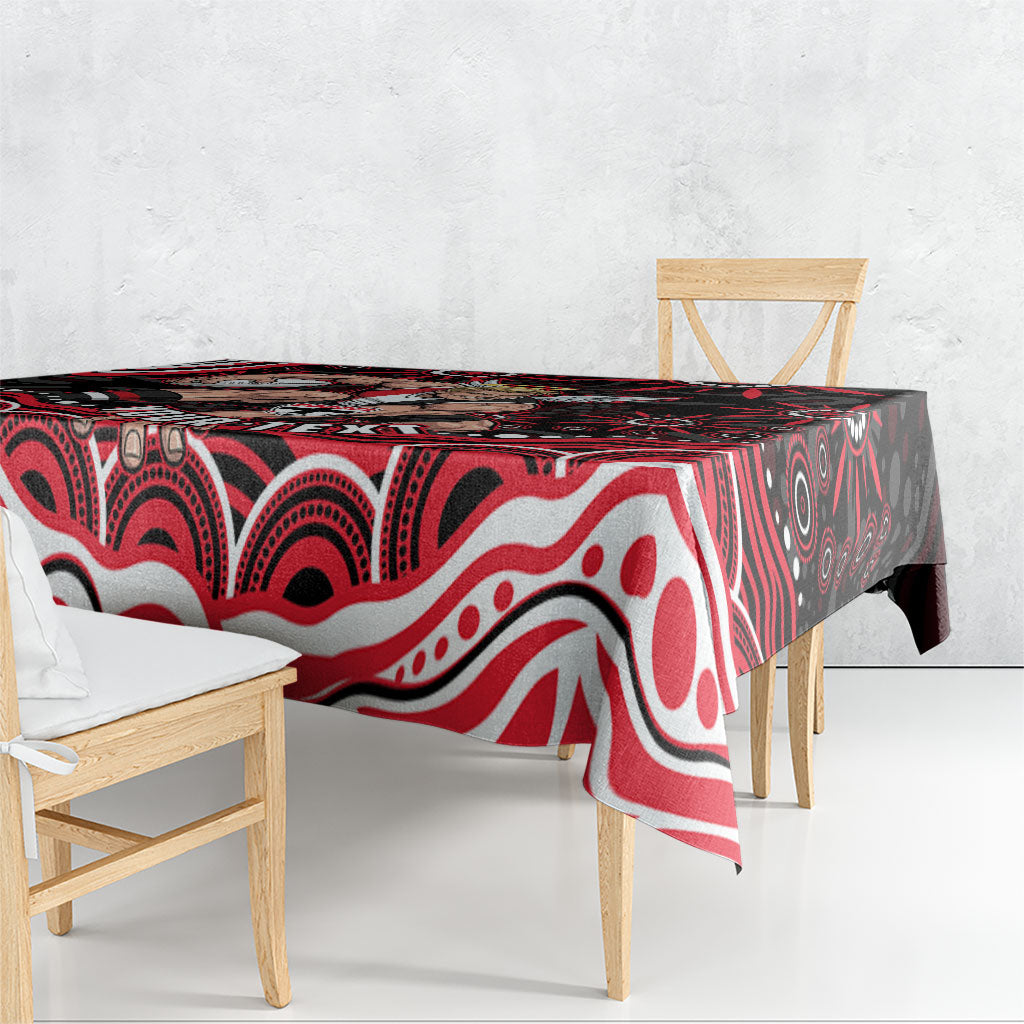 Personalized St Kilda Saints Footy Mascot Tablecloth Aboriginal Dot Art - Dreamtime Football Mascot