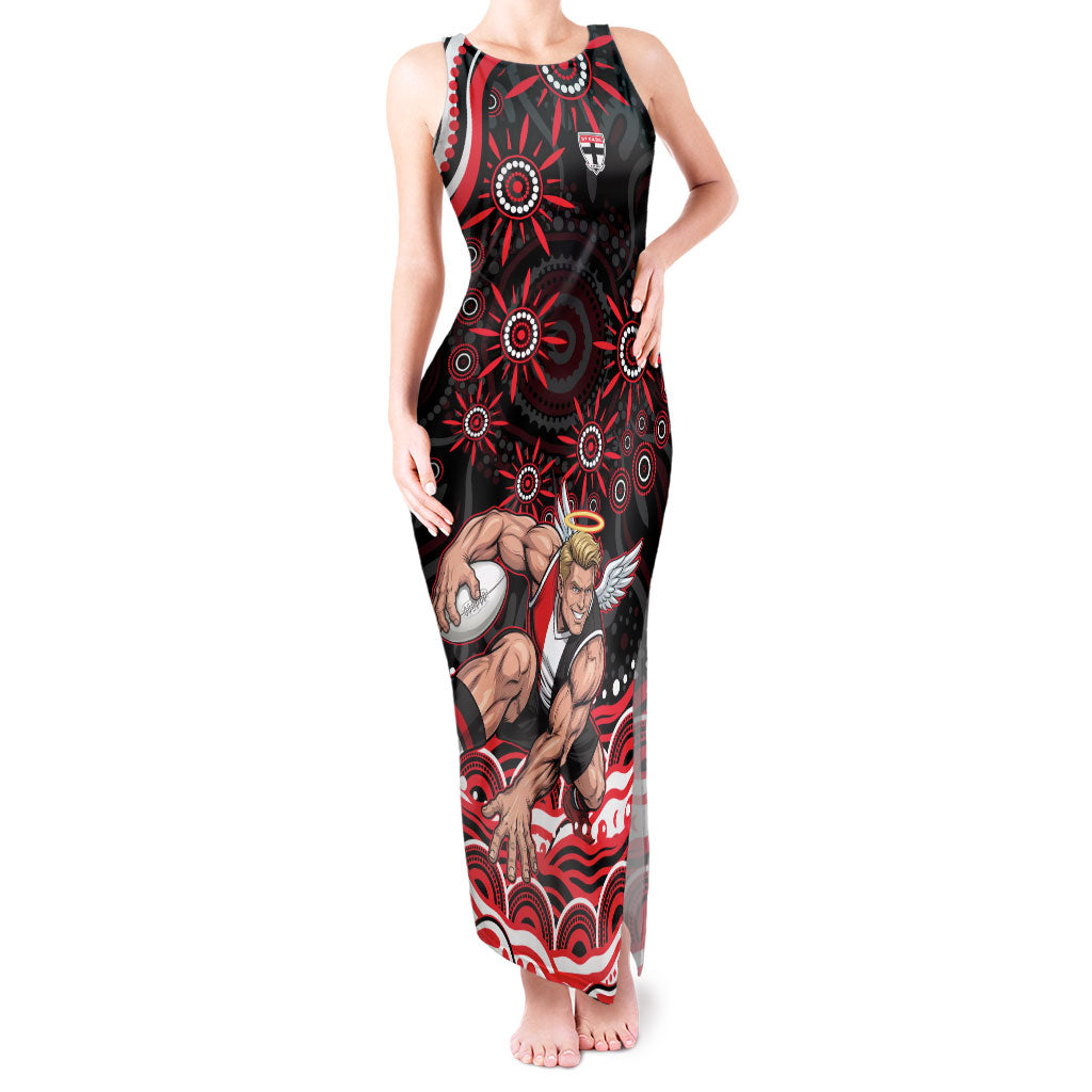 Personalized St Kilda Saints Footy Mascot Tank Maxi Dress Aboriginal Dot Art - Dreamtime Football Mascot