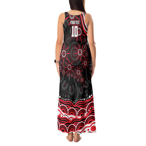 Personalized St Kilda Saints Footy Mascot Tank Maxi Dress Aboriginal Dot Art - Dreamtime Football Mascot
