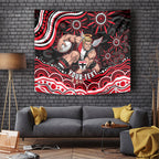 Personalized St Kilda Saints Footy Mascot Tapestry Aboriginal Dot Art - Dreamtime Football Mascot
