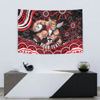 Personalized St Kilda Saints Footy Mascot Tapestry Aboriginal Dot Art - Dreamtime Football Mascot