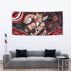 Personalized St Kilda Saints Footy Mascot Tapestry Aboriginal Dot Art - Dreamtime Football Mascot