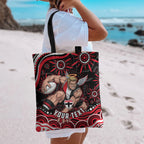 Personalized St Kilda Saints Footy Mascot Tote Bag Aboriginal Dot Art - Dreamtime Football Mascot