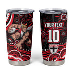 Personalized St Kilda Saints Footy Mascot Tumbler Cup Aboriginal Dot Art - Dreamtime Football Mascot