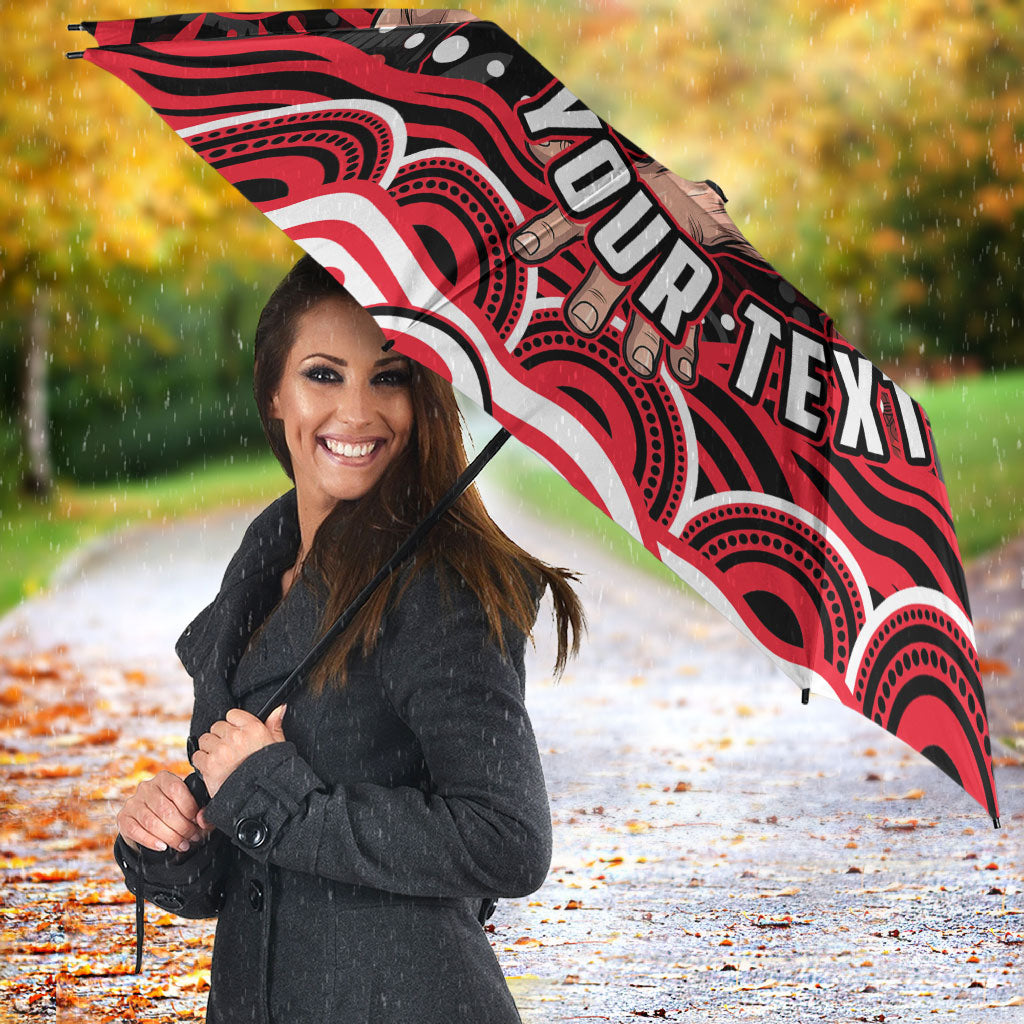 Personalized St Kilda Saints Footy Mascot Umbrella Aboriginal Dot Art - Dreamtime Football Mascot