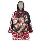 Personalized St Kilda Saints Footy Mascot Wearable Blanket Hoodie Aboriginal Dot Art - Dreamtime Football Mascot