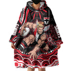 Personalized St Kilda Saints Footy Mascot Wearable Blanket Hoodie Aboriginal Dot Art - Dreamtime Football Mascot