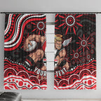 Personalized St Kilda Saints Footy Mascot Window Curtain Aboriginal Dot Art - Dreamtime Football Mascot