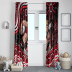 Personalized St Kilda Saints Footy Mascot Window Curtain Aboriginal Dot Art - Dreamtime Football Mascot