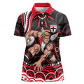Personalized St Kilda Saints Footy Mascot Women Polo Shirt Aboriginal Dot Art - Dreamtime Football Mascot