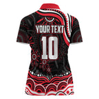Personalized St Kilda Saints Footy Mascot Women Polo Shirt Aboriginal Dot Art - Dreamtime Football Mascot