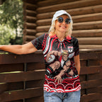 Personalized St Kilda Saints Footy Mascot Women Polo Shirt Aboriginal Dot Art - Dreamtime Football Mascot