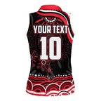 Personalized St Kilda Saints Footy Mascot Women Sleeveless Polo Shirt Aboriginal Dot Art - Dreamtime Football Mascot