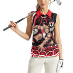 Personalized St Kilda Saints Footy Mascot Women Sleeveless Polo Shirt Aboriginal Dot Art - Dreamtime Football Mascot