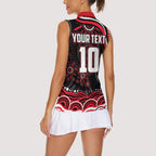 Personalized St Kilda Saints Footy Mascot Women Sleeveless Polo Shirt Aboriginal Dot Art - Dreamtime Football Mascot