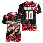 Personalized St Kilda Saints Footy Mascot Women V-Neck T-Shirt Aboriginal Dot Art - Dreamtime Football Mascot