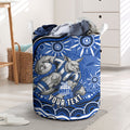 Personalized North Melbourne Kangaroos Footy Mascot Laundry Basket Aboriginal Dot Art - Dreamtime Football Mascot