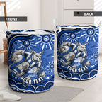 Personalized North Melbourne Kangaroos Footy Mascot Laundry Basket Aboriginal Dot Art - Dreamtime Football Mascot