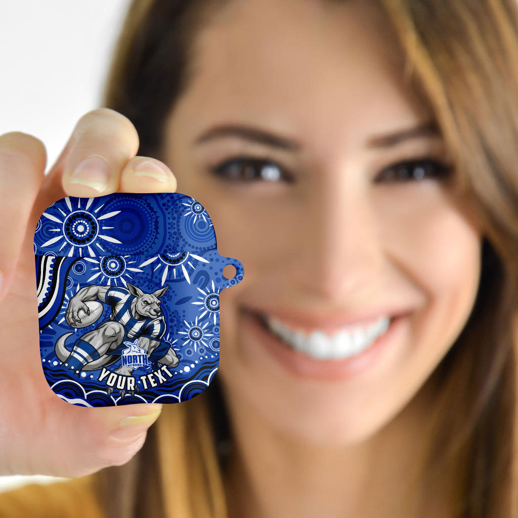 Personalized North Melbourne Kangaroos Footy Mascot AirPods Case Aboriginal Dot Art - Dreamtime Football Mascot
