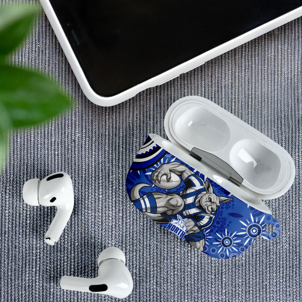 Personalized North Melbourne Kangaroos Footy Mascot AirPods Case Aboriginal Dot Art - Dreamtime Football Mascot