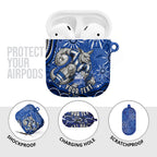 Personalized North Melbourne Kangaroos Footy Mascot AirPods Case Aboriginal Dot Art - Dreamtime Football Mascot
