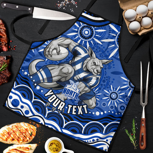 Personalized North Melbourne Kangaroos Footy Mascot Apron Aboriginal Dot Art - Dreamtime Football Mascot