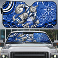 Personalized North Melbourne Kangaroos Footy Mascot Auto Sun Shade Aboriginal Dot Art - Dreamtime Football Mascot
