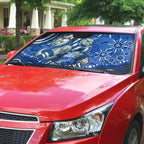 Personalized North Melbourne Kangaroos Footy Mascot Auto Sun Shade Aboriginal Dot Art - Dreamtime Football Mascot