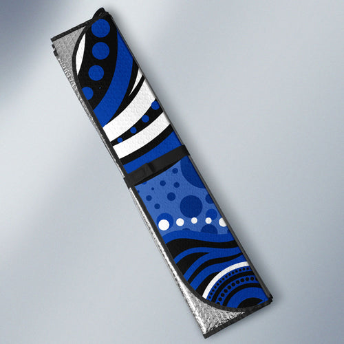 Personalized North Melbourne Kangaroos Footy Mascot Auto Sun Shade Aboriginal Dot Art - Dreamtime Football Mascot