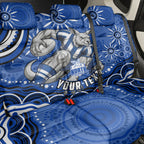 Personalized North Melbourne Kangaroos Footy Mascot Back Car Seat Cover Aboriginal Dot Art - Dreamtime Football Mascot
